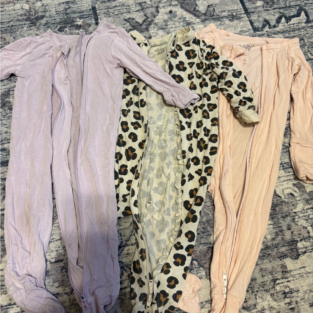 Set of Three Baby Zip-Up Sleepers